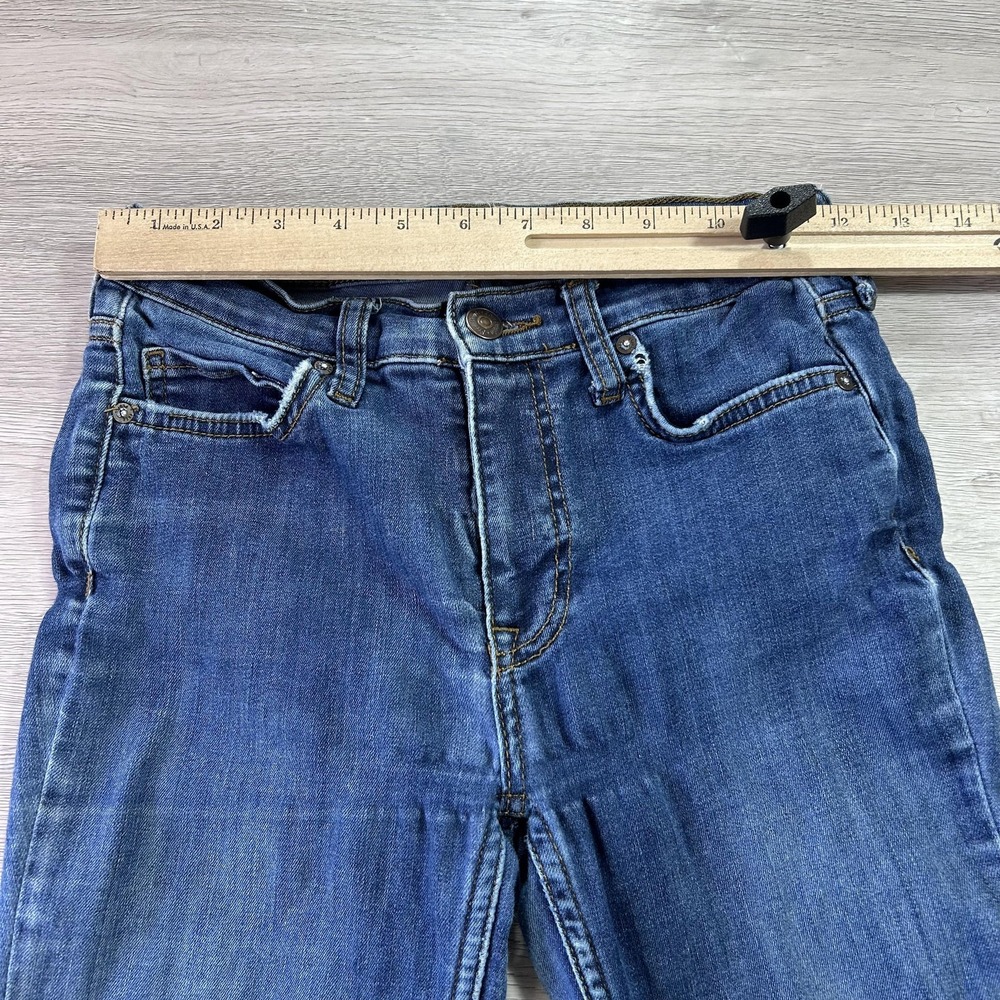 Free People Skinny Jeans Womens 24 Blue Dark Wash Ripped Knees Stretch Denim - Picture 8 of 15
